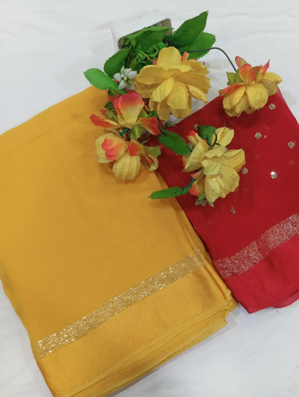 Special Satin Border Plain Georgette Saree