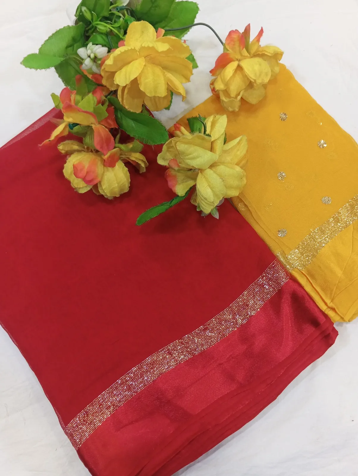 Special Satin Border Plain Georgette Saree
