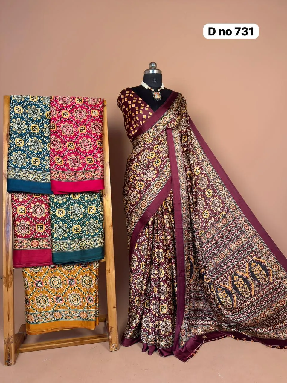 Modal silk saree with mirror work