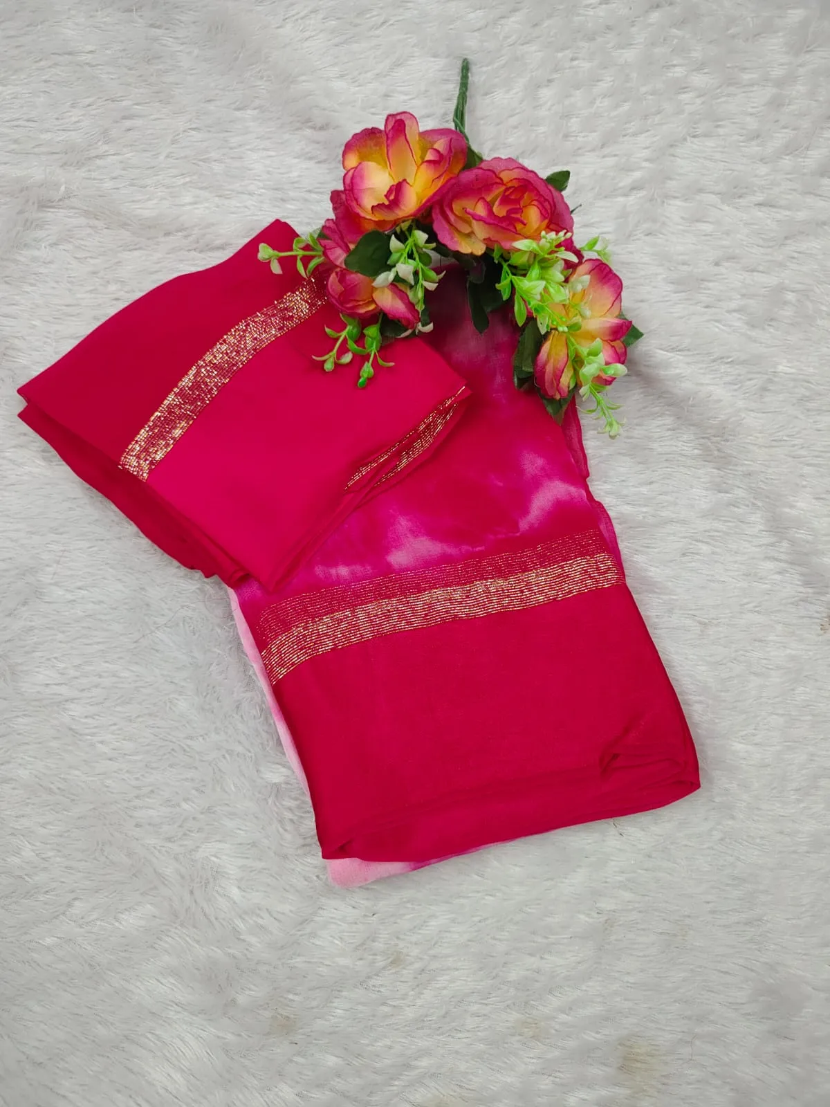PREMIUM VISCOSE TEI & DIE SAREE