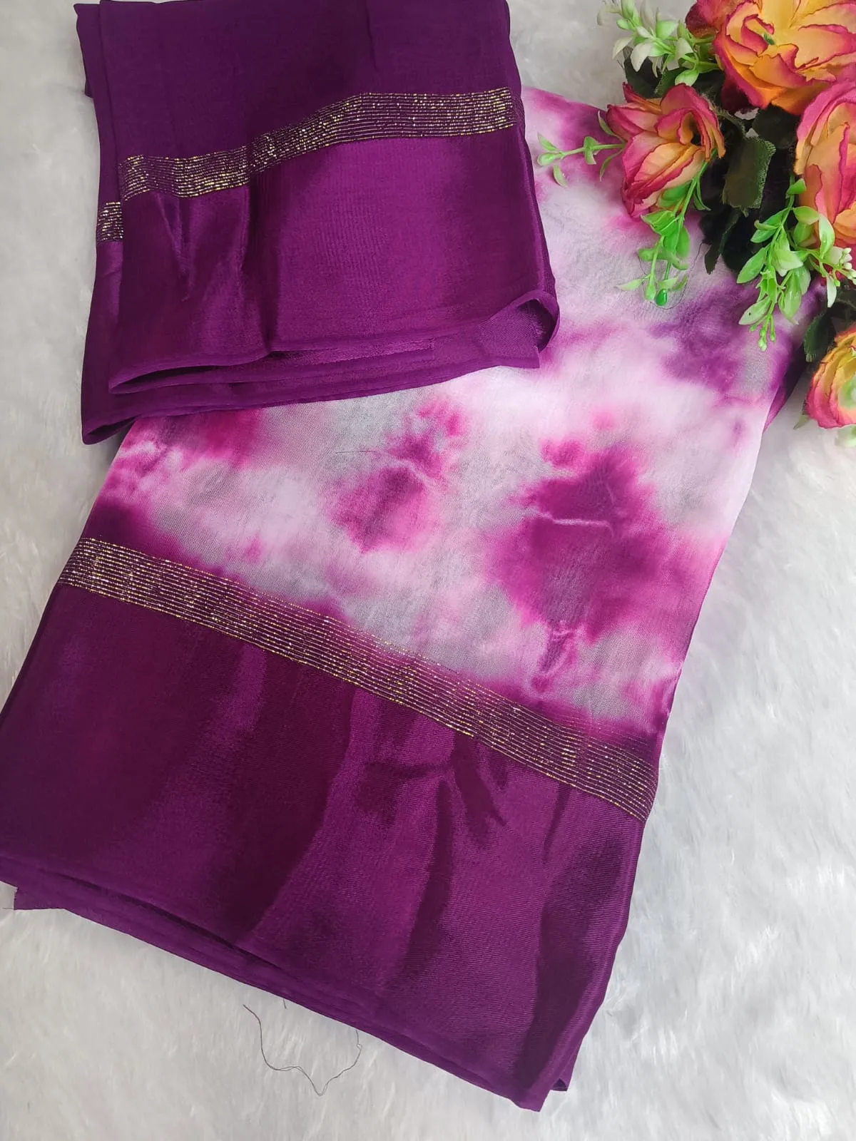 PREMIUM VISCOSE TEI & DIE SAREE