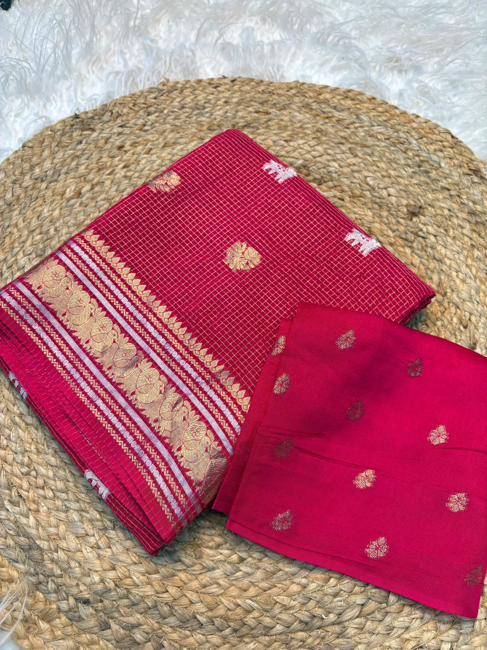 Golden silver Pure saree