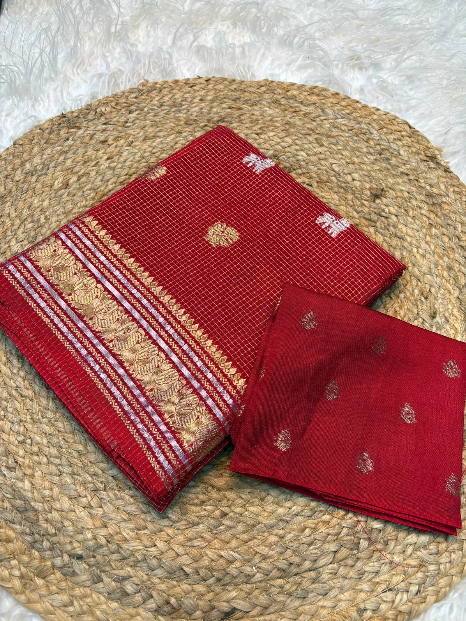 Golden silver Pure saree