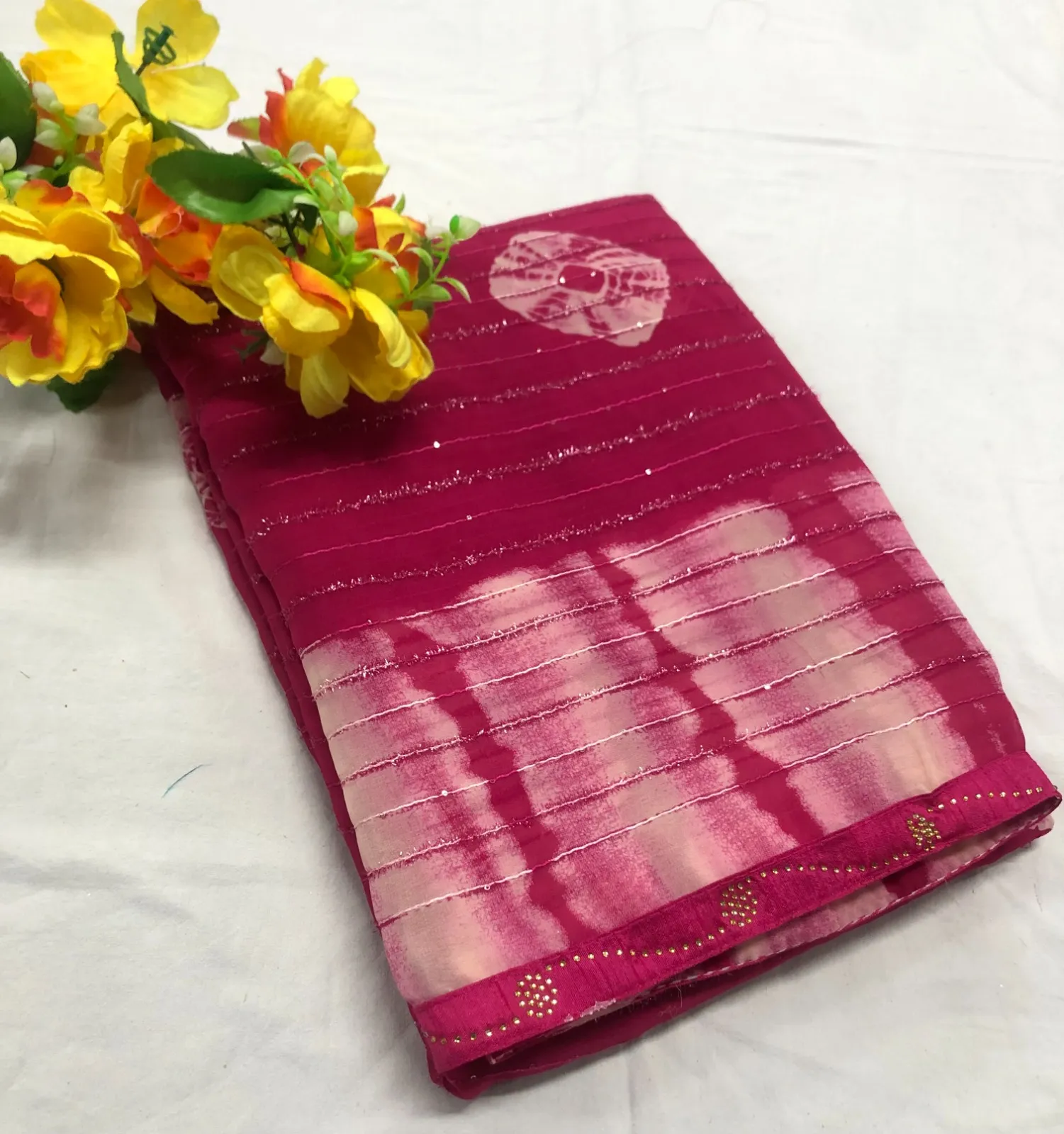 Shibori Print Georgette Saree
