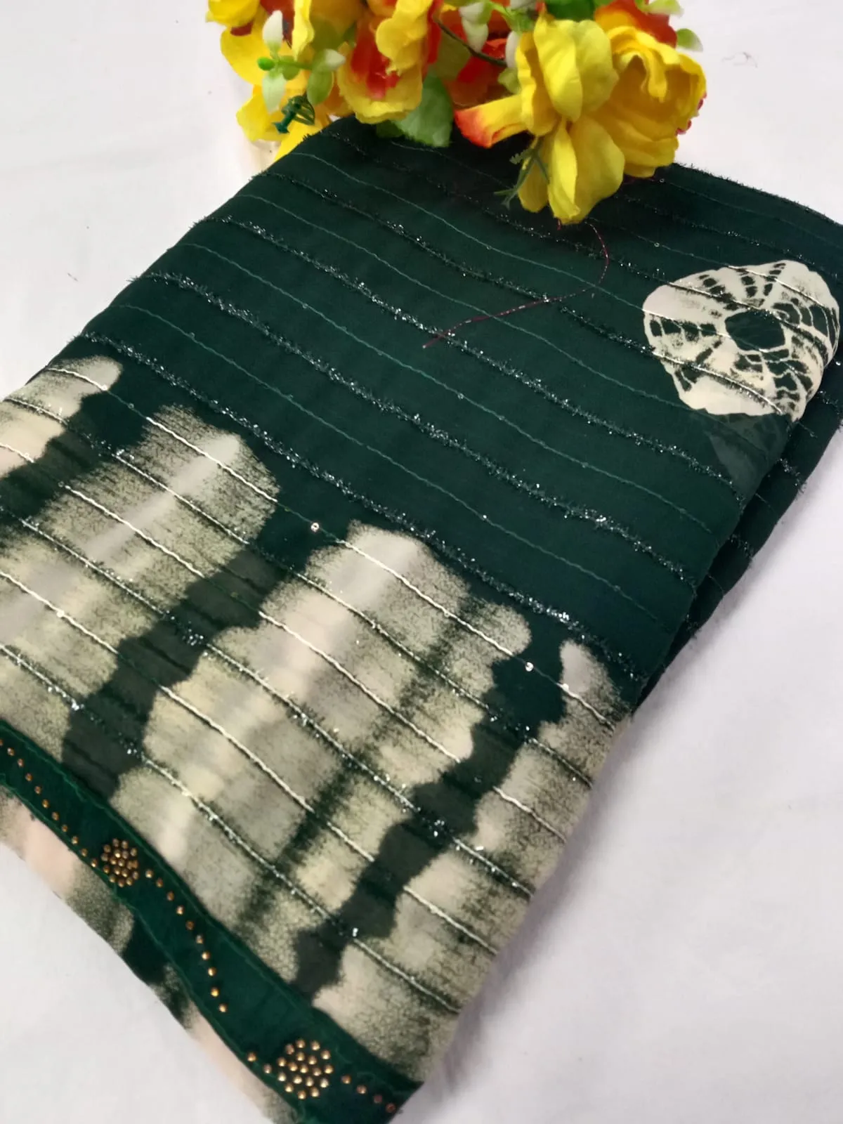 Shibori Print Georgette Saree