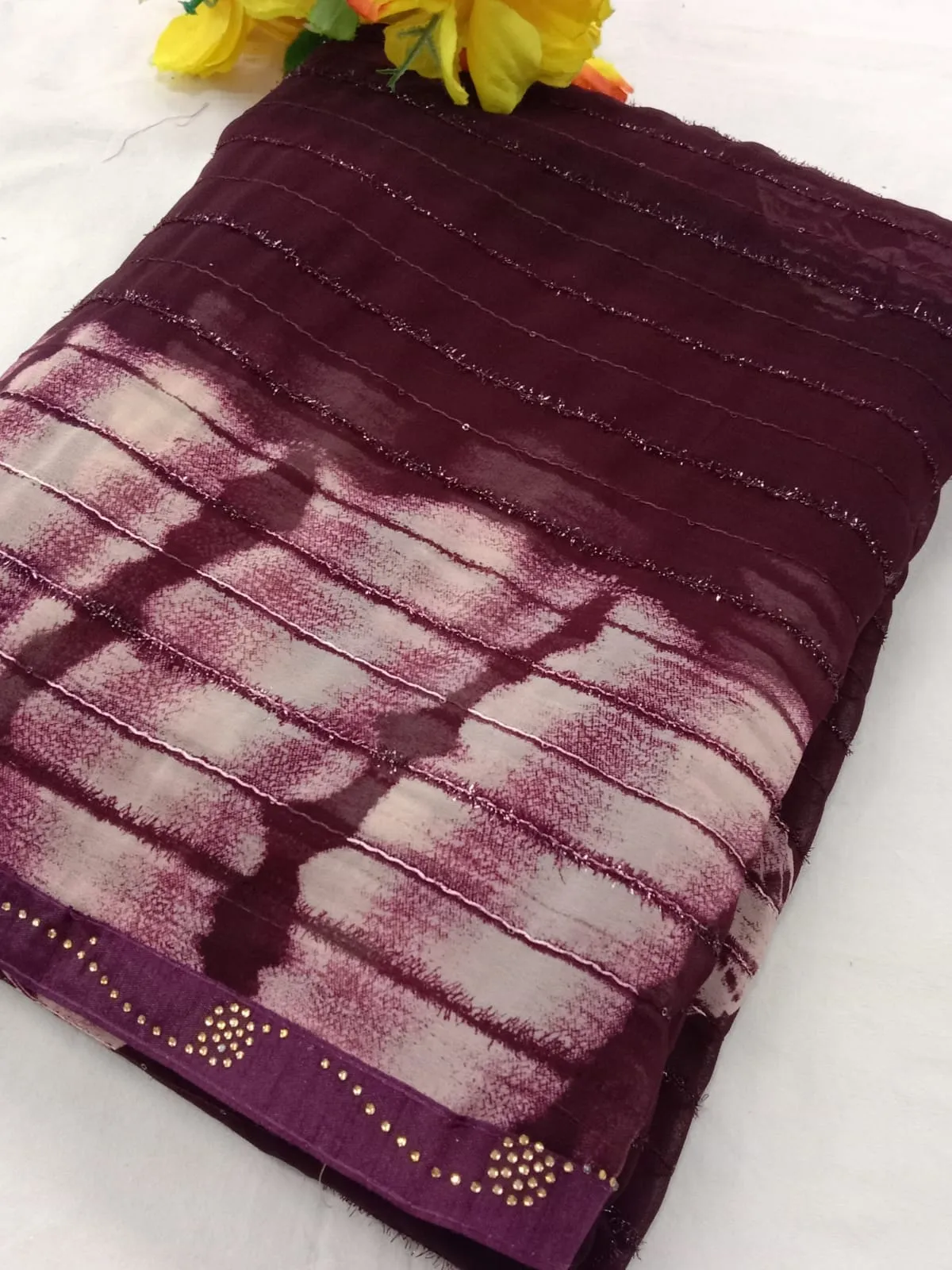 Shibori Print Georgette Saree