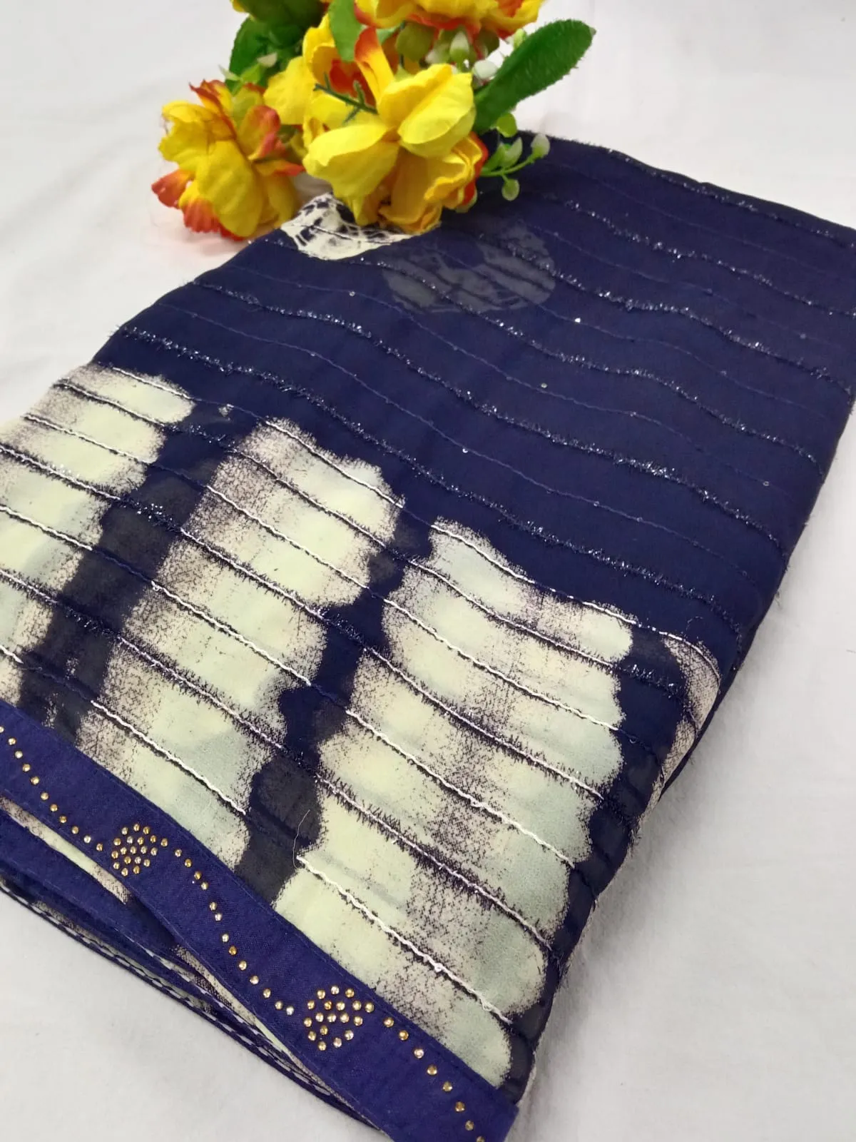 Shibori Print Georgette Saree